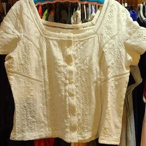 Anthropologie Eyelet top